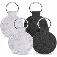 FSW-Products Vilten Sleutelhangers – Set van 4 – Grijstinten - Sleutelringen