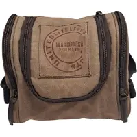 Landleder - Toilettas - "United" - Canvas - afmeting 20 x 20 x 17 cm. - Beige