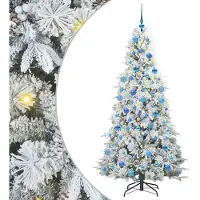 vidaXL Kunstmatige Hinged Kerstboom met 300 LED Wit 180 cm PE en PVC
