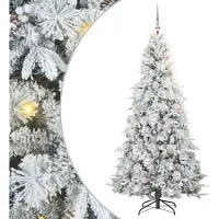 vidaXL Kunstmatige Hinged Kerstboom met 300 LED Wit 180 cm PE en PVC