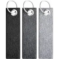 FSW-Products Vilten Sleutelhangers – Set van 3 – Grijstinten – 13 cm