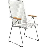 Houe CLICK Eetstoel met verstelbare rugleuning/bamboe armleuning stalen frame 2 stuks