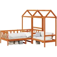 vidaXL Dagbed Set 3 st Wasbruin Massief grenenhout