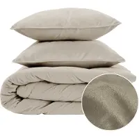 Sleeptime Velvet Lazy dekbed zonder overtrek incl. kussensloop - Taupe/Grijs - 200x200