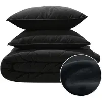 Sleeptime Velvet Lazy dekbed zonder overtrek incl. kussensloop - Zwart - 200x200