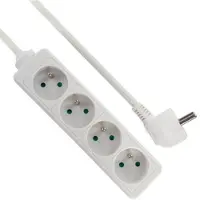 Perel Penaarde stekkerdoos 4-voudig | | 5 meter (Wit)
