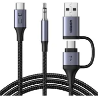 UGREEN Audioadapter met oplaadfunctie 2-in-1 USB-C - USB-A/C minijack - zwart