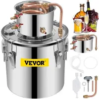 Vevor Still Distiller 21 L Alcohol Distiller Moonshine Still 40x40x37 cm Moonshine Wijn Still Distiller van RVS en Rood Koper voor het Destilleren van Water Brandewijn Plantenextractie enz