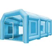 Vevor Opblaasbare Spuitcabine Tent (8 x 4,5 x 3 m), Autospuitcabine voor Parkeren, Tentwerkplek, Grote Werkplek, 210D Oxford Stof met 2 Blowers, Blauw
