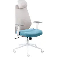 Beliani ORYN - Bureaustoel - Grijs/Groenblauw - Mesh