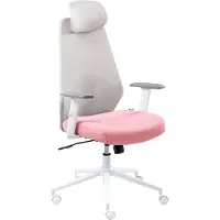 Beliani ORYN - Bureaustoel - Grijs/Roze - Mesh