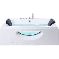 Beliani HAWES - Whirlpool met LED - Wit - 180 x 90 cm - ABS