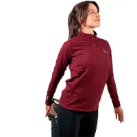 Altus Malaren Half Rits Lange Mouw T-shirt Rood M Vrouw
