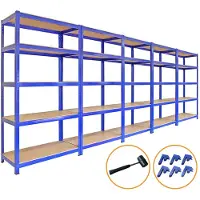 Monster Racking Monster Stellingen 5 x 90cm Grote Stellingen voor Garage, Schuur of Werkplaats Blauw