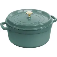 Staub La Cocotte ronde pan gietijzer 5,2 L Eucalyptus hout