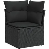 vidaXL Tuinbank Set 10 pcs Zwart Poly rattan en gepoedercoat staal