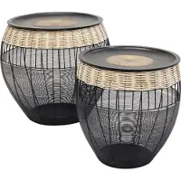 Kare design Bijzettafel African Drums Set van 2