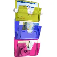 Cep wandfolderhouder happy 3 stuks set din a4 1 vak gekleurd