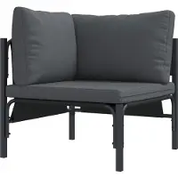vidaXL Tuinset met 9 zitplaatsen, zwart, staal