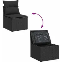 vidaXL Tuinbank Set 13 st Zwart poly rattan