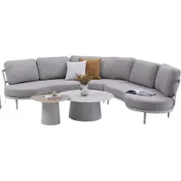 AVH-Collectie Savanna organische loungeset 5 delig aluminium latte