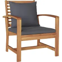vidaXL Stoel met kussen 2 Stuk Bruin en Donkergrijs 65 x 60 x 76,5 cm