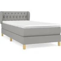 Syfax Boxspring met matras stof lichtgrijs 100x200 cm
