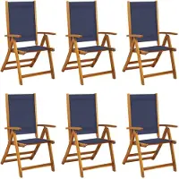 vidaXL Tuinstoelen inklapbaar 6 st massief acaciahout en textileen