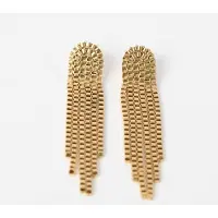 Sissy-Boy Gold plated lange schakel oorbellen