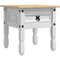vidaXL Bijzettafel Corona Wit 50 x 50 x 50 cm Massief grenenhout