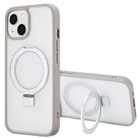 Accezz Ring Stand Backcover met MagSafe voor de Apple iPhone 15 - Grijs