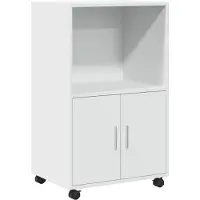 vidaXL Rolkast 55x40x91 cm bewerkt hout wit