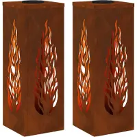 vidaXL Zonnepaneel LED straatlamp, 2 stuks, warm wit licht, 18 x 18 x 50 cm