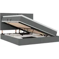 vidaXL LED opbergbed met matras Donkergrijs 180 x 200 cm Stof