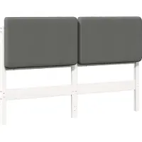 vidaXL Gestoffeerd hoofdbord met hoofdeinde Wit en Lichtgrijs 150 cm