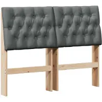 vidaXL Gestoffeerd hoofdbord Donkergrijs 120 cm Massief grenenhout