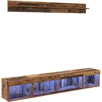 vidaXL Tv Wandkast Set 5 st Oudhout Bewerkt hout