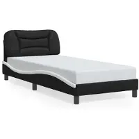 vidaXL Bedframe zonder matras "Hvar" kunstleer zwart en wit 80x200 cm