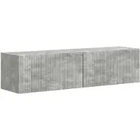 vidaXL TV Wandkast 2 st Beton Bewerkt hout