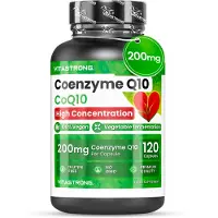 Vitastrong Co-enzym Q10 – Hooggedoseerd Supplement voor Energie, Celstofwisseling & Hartgezondheid – Antioxidant Ondersteuning, Glutenvrij & Lactosevrij