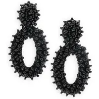 PAULIE POCKET Dames Sieraden Stone Oval Lizzy Earrings - Zwart - Maat ONESIZE