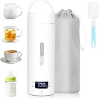 Dnntunk Draagbare Waterkoker met Temperatuurregeling - Heetwaterdispenser - Kleine Waterkoker Babyvoeding - Camping Waterkoker - Mini Waterkokers - 500ML - Reis Waterkoker - Wit