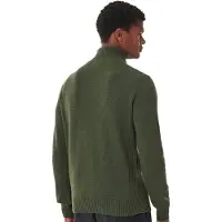 Barbour Essential half zip trui donkergroen gemêleerd