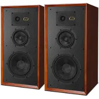Wharfedale Super Linton Drie-weg Standmount - Kevlar Woofer - AMT Tweeter - Hoogwaardige Geluidskwaliteit - Mahogany