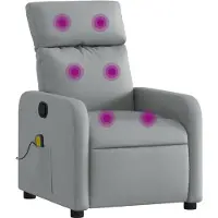 vidaXL Massagestoel Lichtgrijze Stof