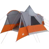 vidaXL Teepee Tent 8-Persoon 8-persoons Grijs en Oranje
