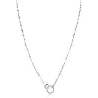 Zinzi zilveren ketting 45cm met verbonden hart en rondje ZIC2811