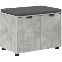 vidaXL Hallenbank Beton Grijs 60 x 38 x 46 cm Geengineerd Hout en Stof