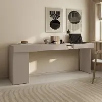 Meubella - Whenua 2 - Bureau links - Beige - 211x55x79 cm