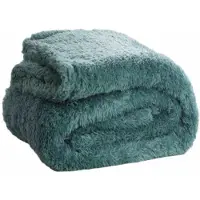 DoubleDry Teddy fleece deken ultrazacht 130x170 groen